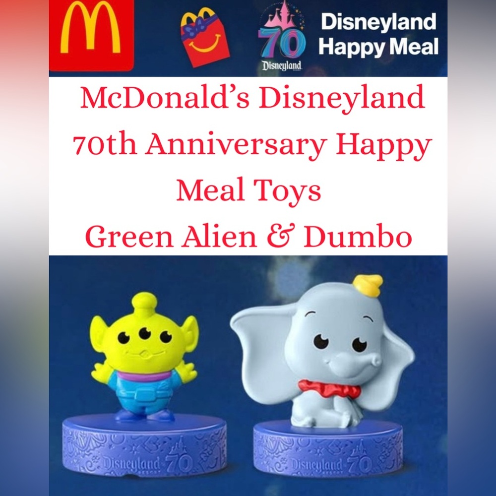 McDonald’s Disneyland 70th Anniversary Happy Meal Toy #18 – Green Alien & Dumbo
